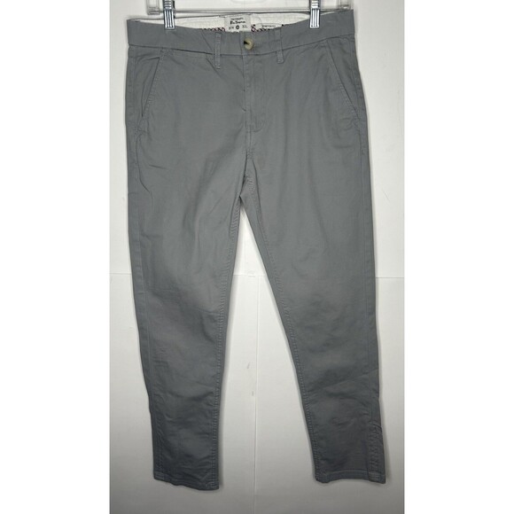 Ben Sherman Men’s Slim Fit Stretch Straight Leg Chino Pants Gray Size 30 X 32 - Picture 1 of 8